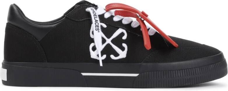 Off White Zwart Wit Lage Vulcanized Sneakers Black Heren