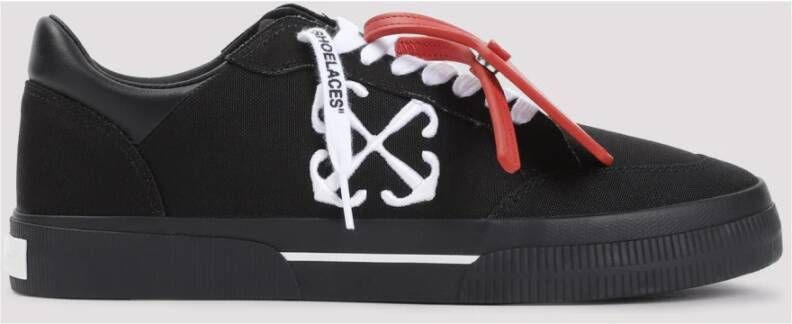 Off White Zwart Wit Lage Vulcanized Sneakers Black Heren