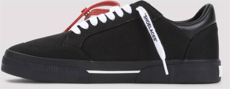 Off White Zwart Wit Lage Vulcanized Sneakers Black Heren