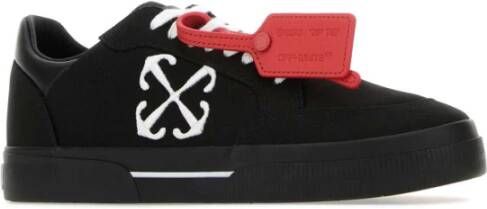 Off White Zwarte Canvas Pijl Geborduurde Sneakers Black Heren - Foto 9