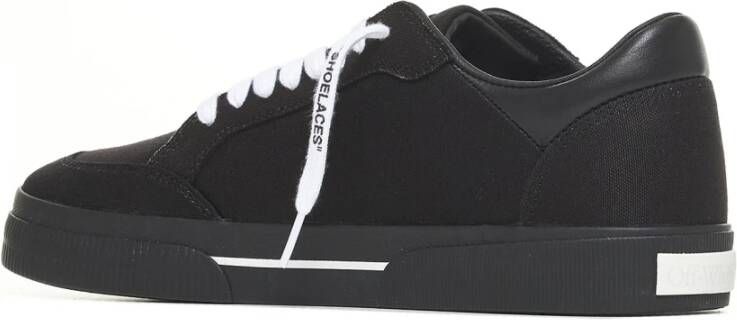 Off White Zwarte canvas sneakers met rode tab Black Heren