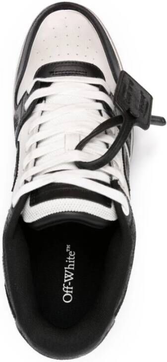 Off White Zwarte Distressed Leren Sneakers Black Heren