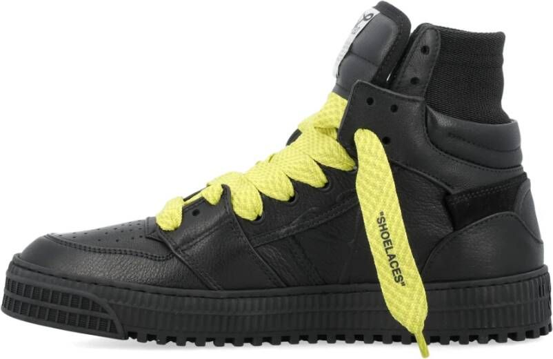 Off White Zwarte Gele High Top Sneakers Black Heren