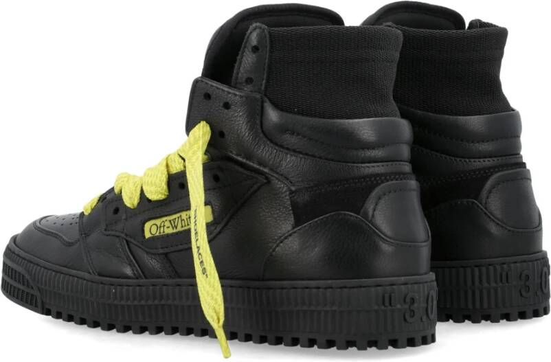 Off White Zwarte Gele High Top Sneakers Black Heren