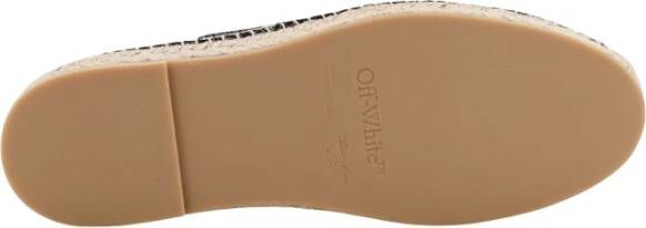 Off White Zwarte Leren Espadrilles met Pijl Logo Black Heren