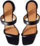 Off White Zwarte Leren Sandalen Gebogen Hak Black Dames - Thumbnail 5