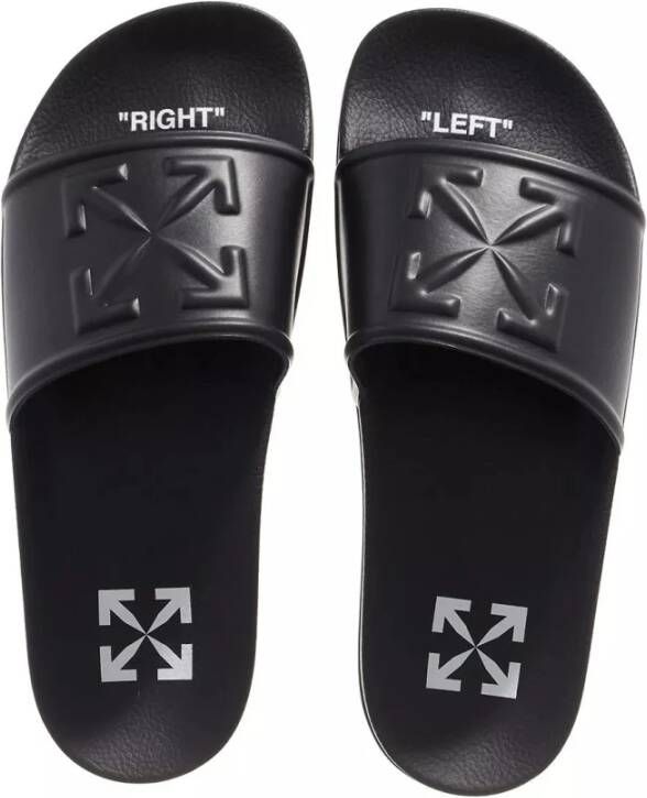 Off White Zwarte Pijl Zwembadsandalen Black Dames