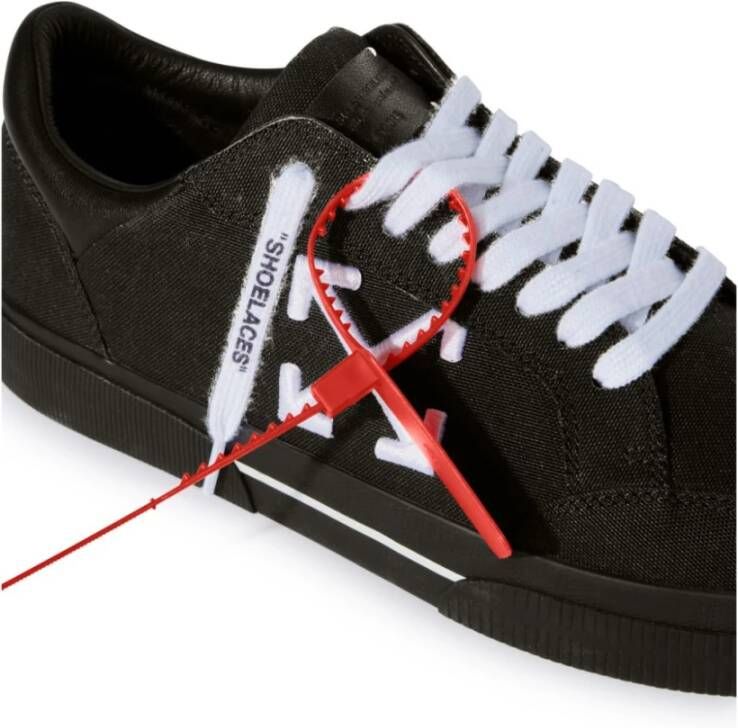 Off White Zwarte Veterschoenen met Platte Zool Black Heren