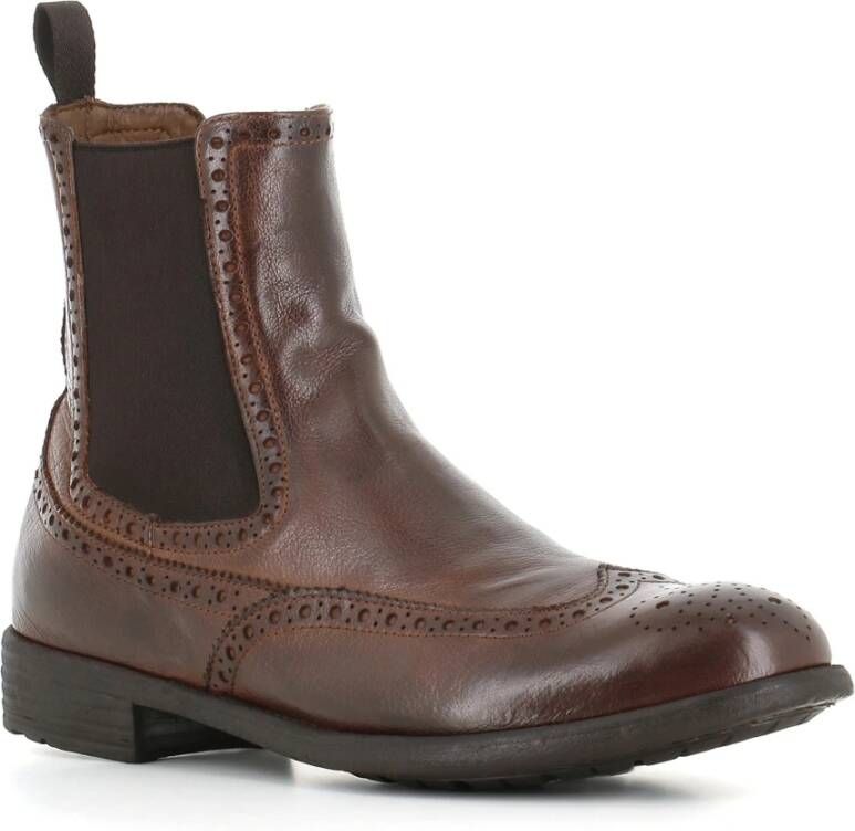 Officine Creative Brogue Chelsea Platte Schoenen Brown Dames