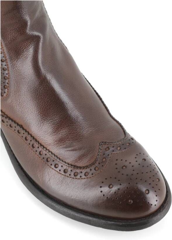 Officine Creative Brogue Chelsea Platte Schoenen Brown Dames