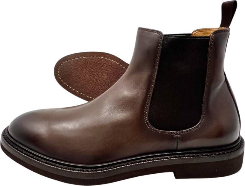 Officine Creative Bruine Chelsea Boot met Rubberen Zool Brown Heren