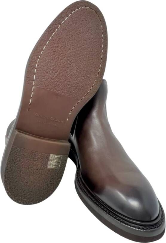 Officine Creative Bruine Chelsea Boot met Rubberen Zool Brown Heren