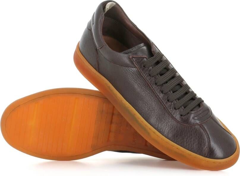 Officine Creative Donkerbruine leren sneakers Brown Heren