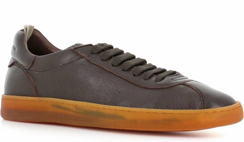 Officine Creative Donkerbruine leren sneakers Brown Heren