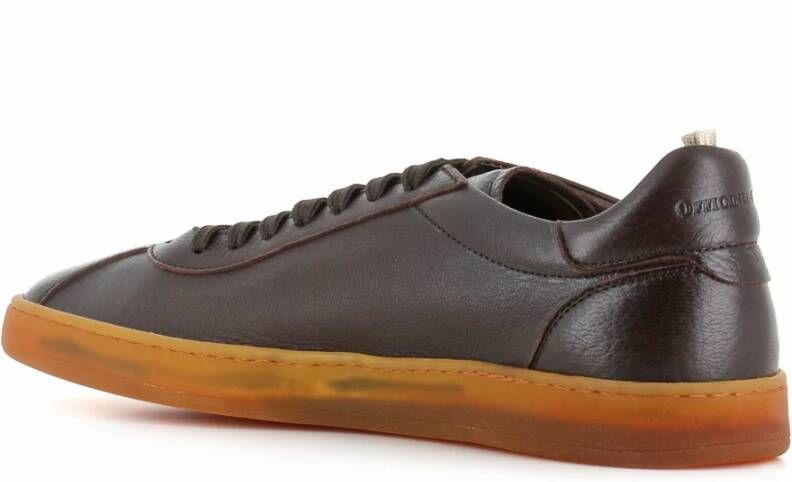 Officine Creative Donkerbruine leren sneakers Brown Heren