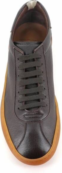 Officine Creative Donkerbruine leren sneakers Brown Heren