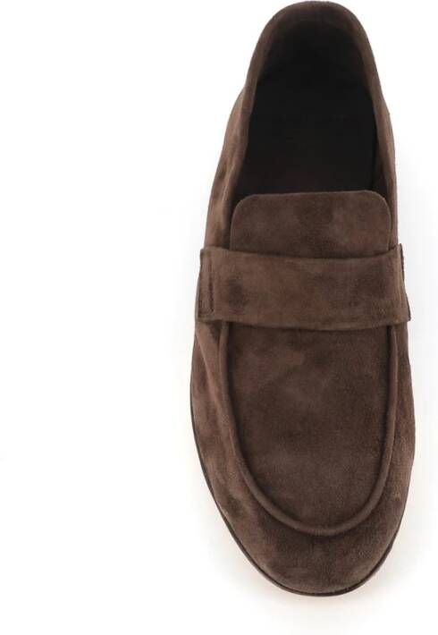 Officine Creative Donkerbruine Suède Loafers Brown Heren