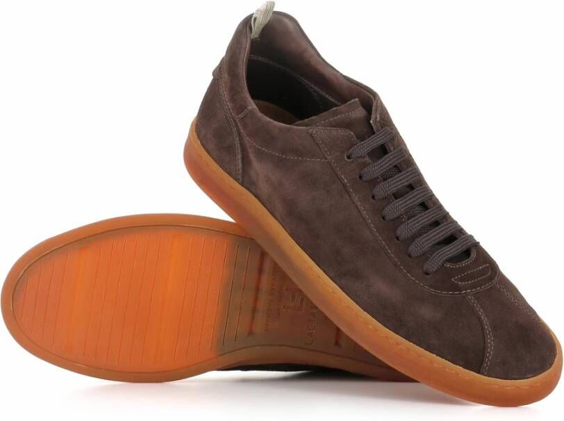 Officine Creative Donkerbruine Suède Sneakers Brown Heren