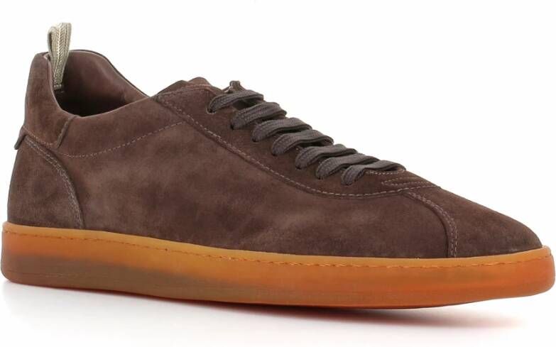 Officine Creative Donkerbruine Suède Sneakers Brown Heren