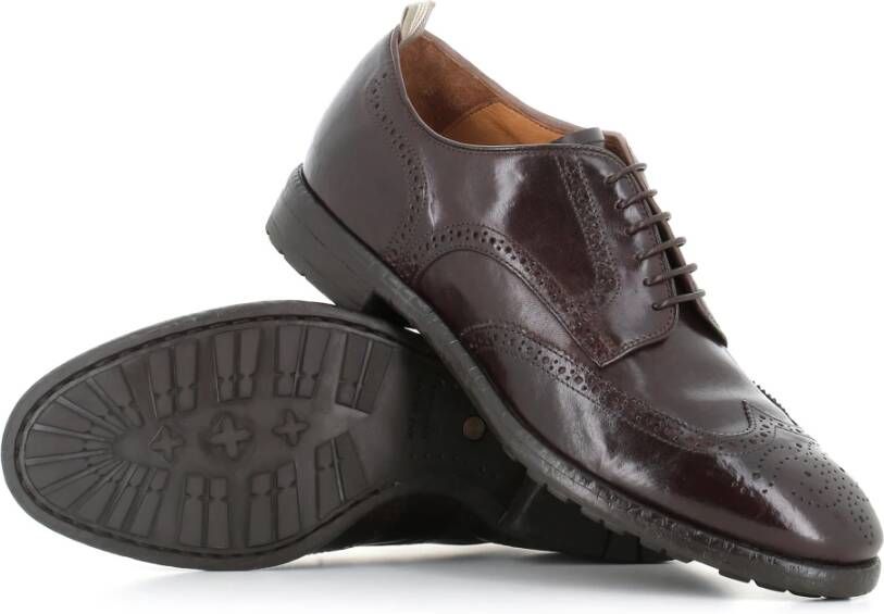 Officine Creative Ebony Leren Schoenen met Rubberen Zool Brown Heren