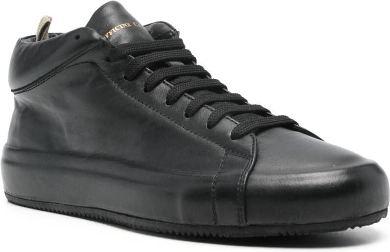 Officine Creative Eenvoudige Leren Sneakers Black Dames