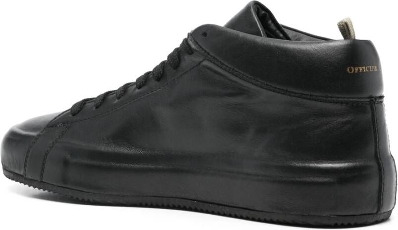 Officine Creative Eenvoudige Leren Sneakers Black Dames