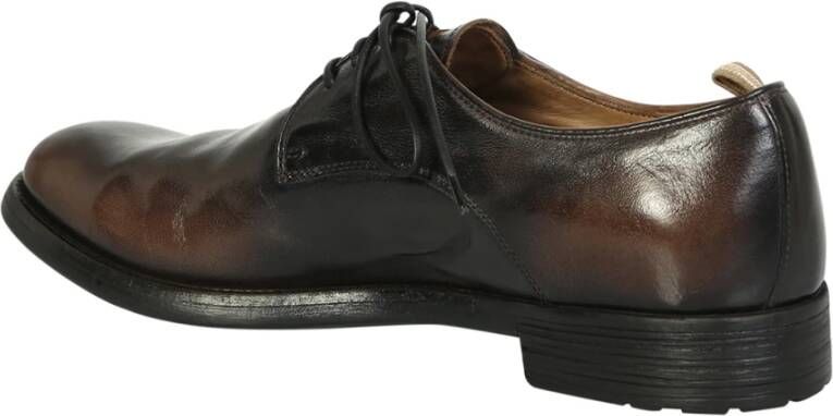 Officine Creative Koffie Zwarte Leren Veterschoenen Brown Heren