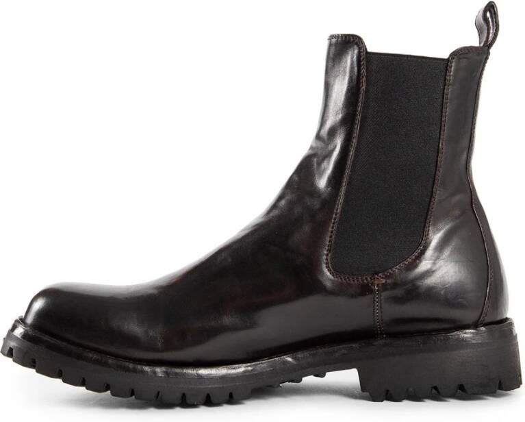 Officine Creative Leren Chelsea Boot Novak Stijl Brown Heren