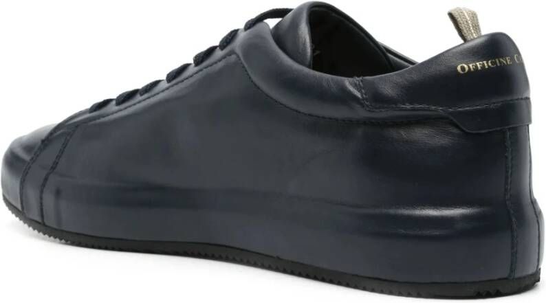 Officine Creative Leren sneakers met rubberen zool Blue Heren