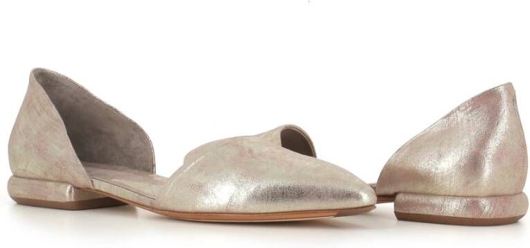 Officine Creative Platina Leren Ballerina Schoenen Gray Dames