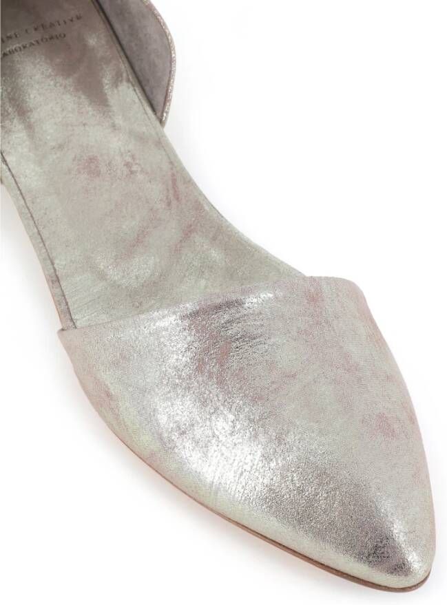 Officine Creative Platina Leren Ballerina Schoenen Gray Dames