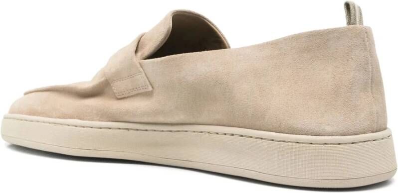 Officine Creative Suède Loafers met Rubberen Zool Beige Heren