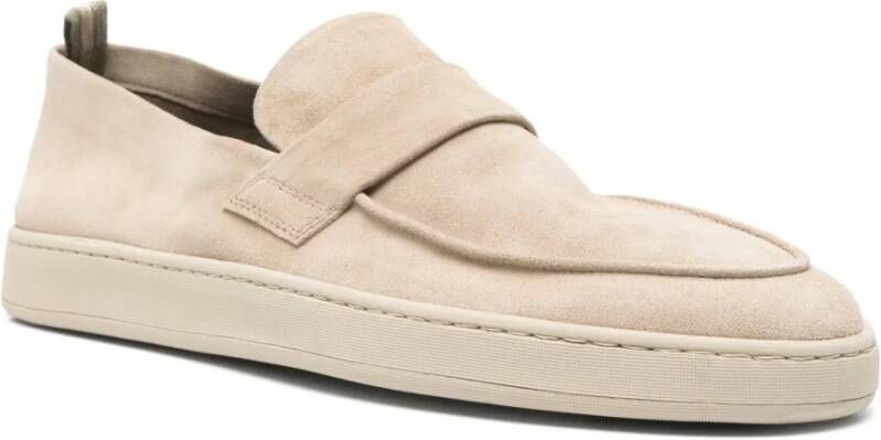 Officine Creative Suède Loafers met Rubberen Zool Beige Heren