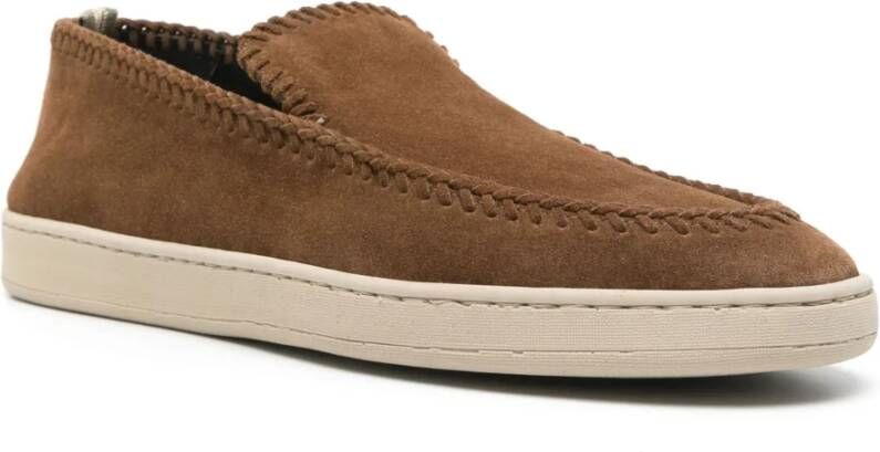 Officine Creative Suède loafers met rubberen zool Brown Heren