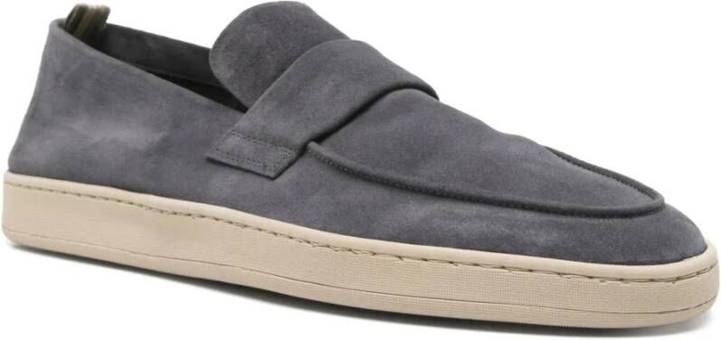 Officine Creative Suède Loafers met Rubberen Zool Gray Heren