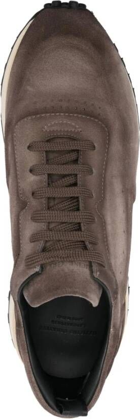 Officine Creative Suede sneakers met leren voering Brown Heren