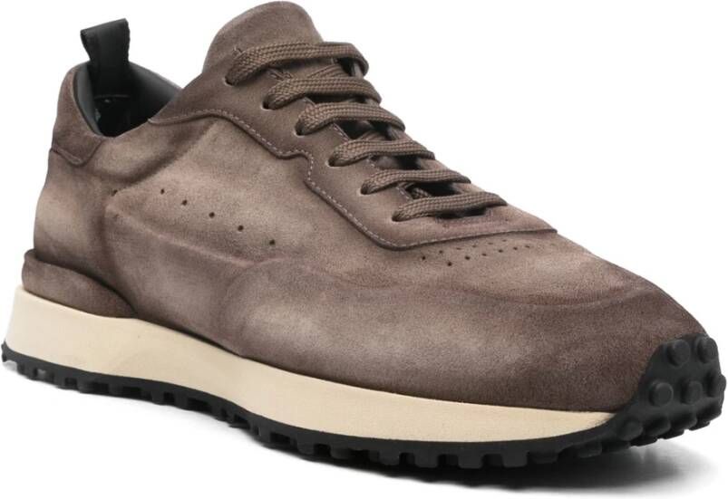 Officine Creative Suede sneakers met leren voering Brown Heren