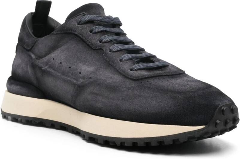 Officine Creative Suede Sneakers Rubberen zool Gemaakt in Italië Blue Heren