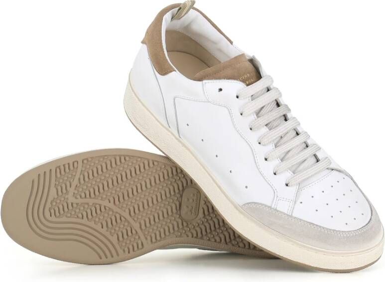 Officine Creative Witte en Beige Leren Sneakers White Heren