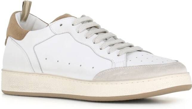 Officine Creative Witte en Beige Leren Sneakers White Heren