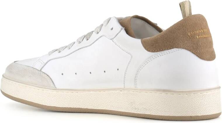 Officine Creative Witte en Beige Leren Sneakers White Heren