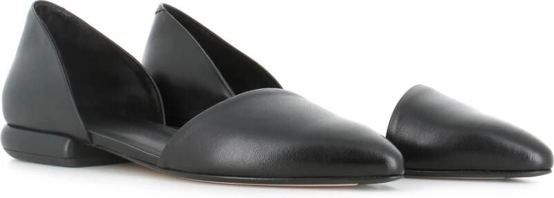 Officine Creative Zwarte leren ballerina schoenen Black Dames