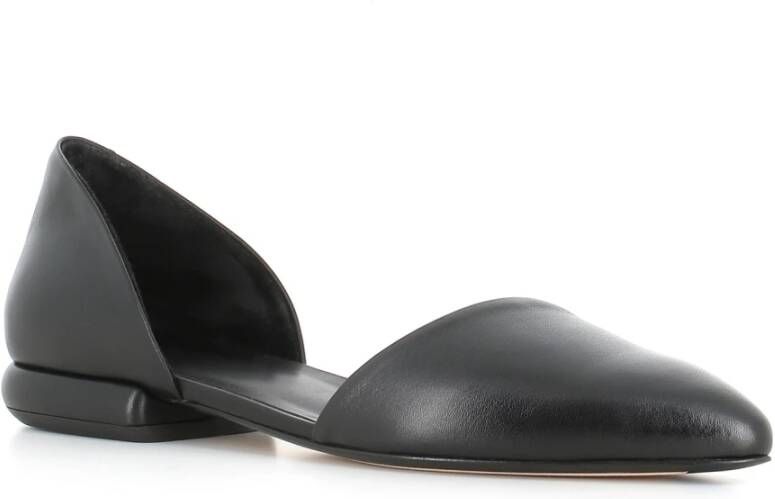 Officine Creative Zwarte leren ballerina schoenen Black Dames