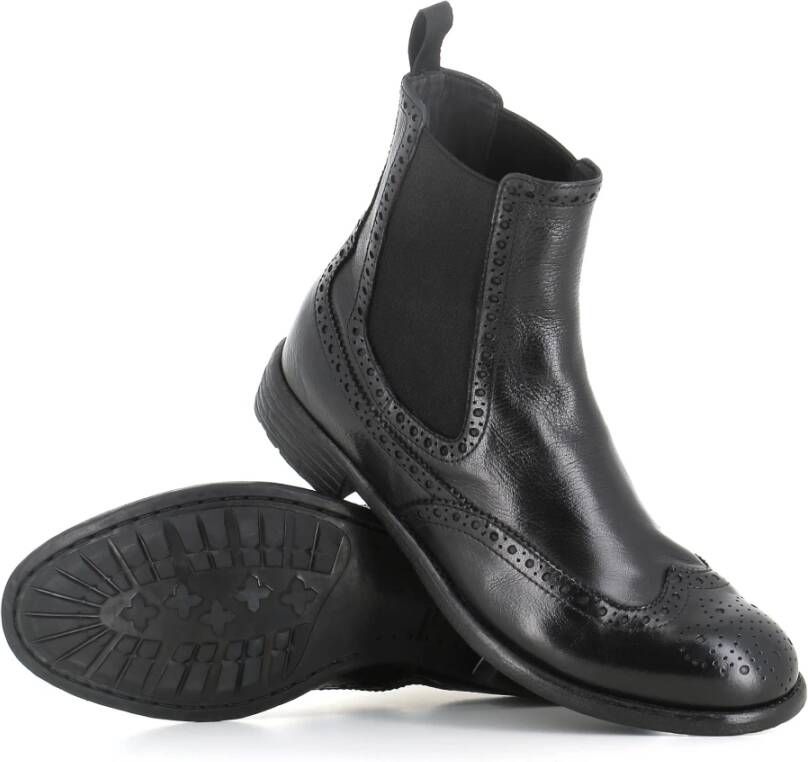 Officine Creative Zwarte Leren Brogue Chelsea Schoenen Black Dames