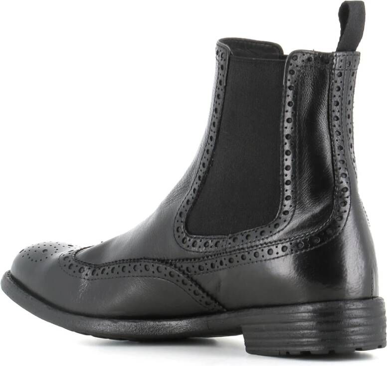 Officine Creative Zwarte Leren Brogue Chelsea Schoenen Black Dames