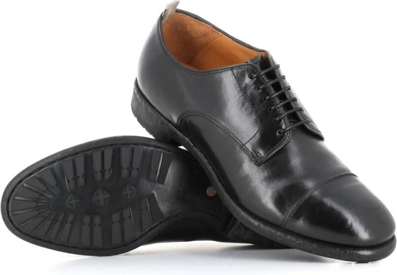 Officine Creative Zwarte Leren Derby Schoen Black Heren