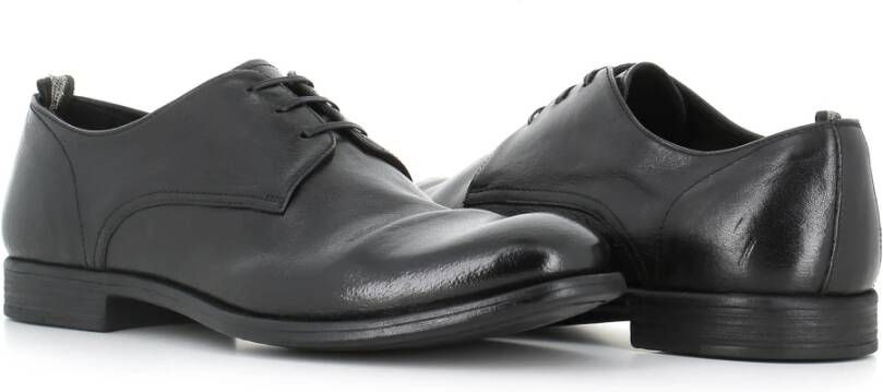 Officine Creative Zwarte leren Derby schoenen Black Heren