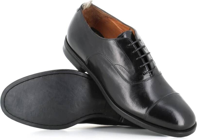 Officine Creative Zwarte leren Derby schoenen Black Heren