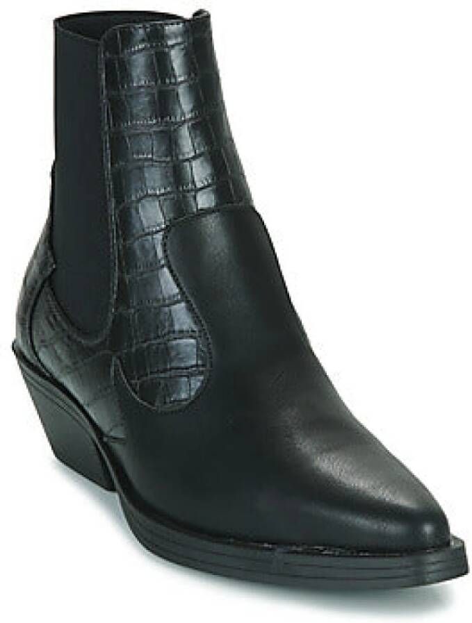 Only Korte PU Cowboy Laarzen in Zwart Black Dames