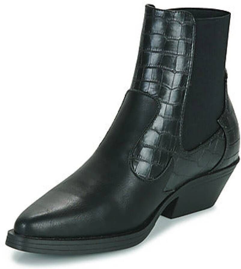 Only Korte PU Cowboy Laarzen in Zwart Black Dames